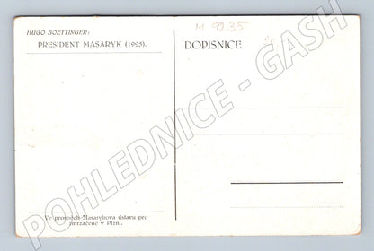 Postcard TG Masaryk 1925 Boettinger portrait (M9235)