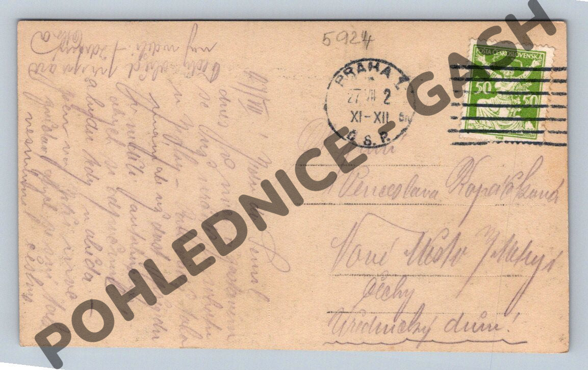 Pohlednice Praha Národní divadlo rok 1924 (M924)