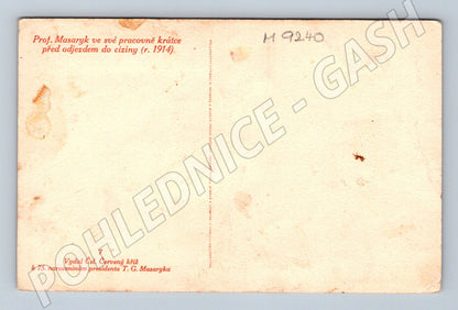 Postcard TG Masaryk in his study, departure 1914 (M9240)