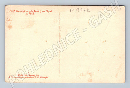 Pohlednice Masaryk a M Gorkij Capri 1912 (M9242)