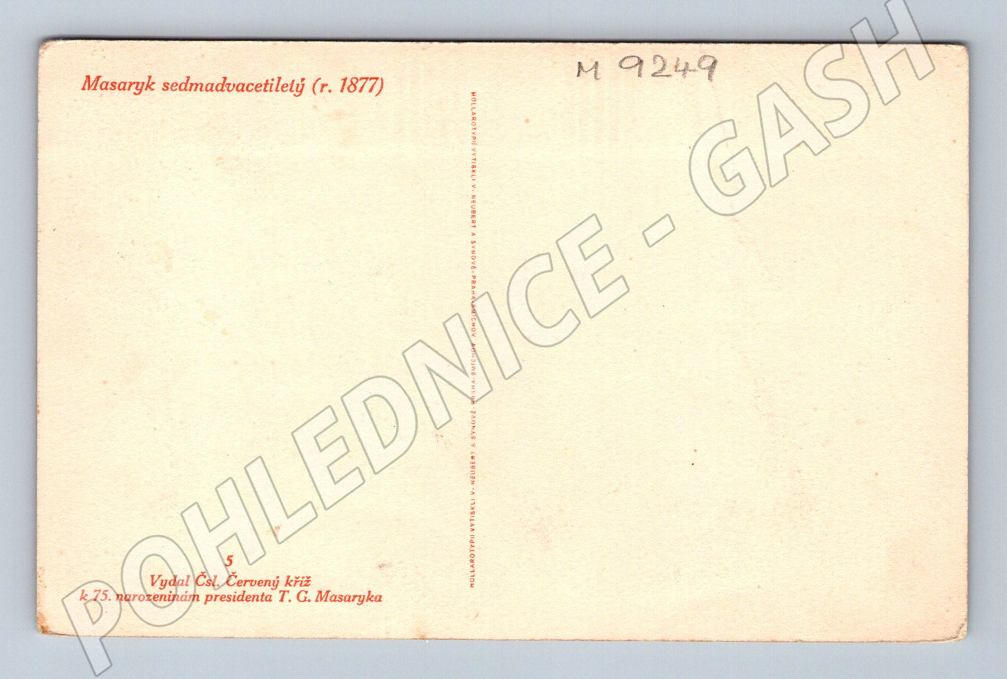 Pohlednice T G Masaryk 27 let k 75 narozeninám (M9249)