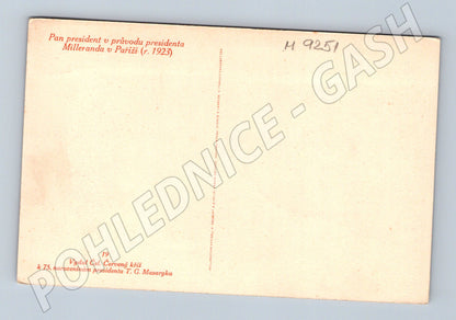 Pohlednice Masaryk a Millerand Paříž 1923 (M9251)