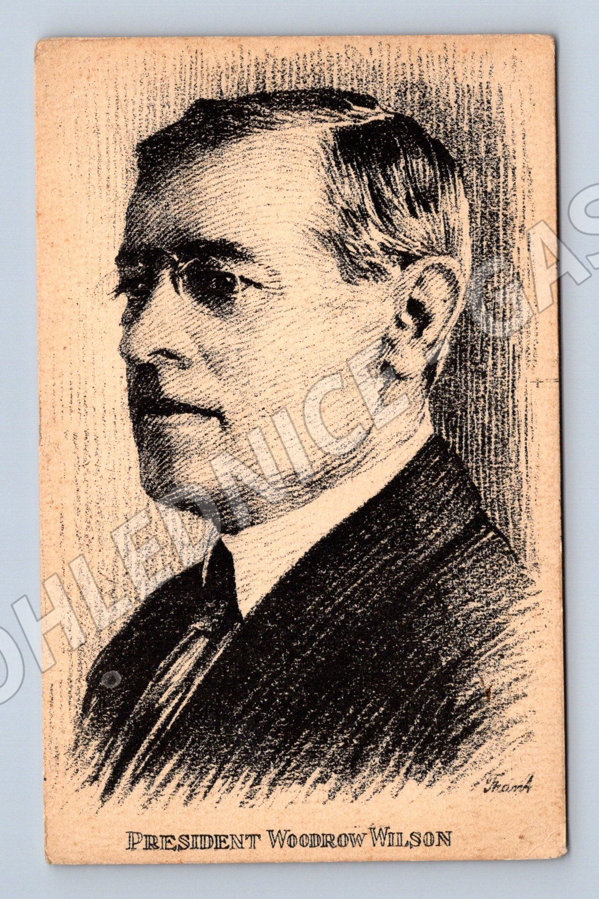 Pohlednice Woodrow Wilson kreslený portrét (M9262)