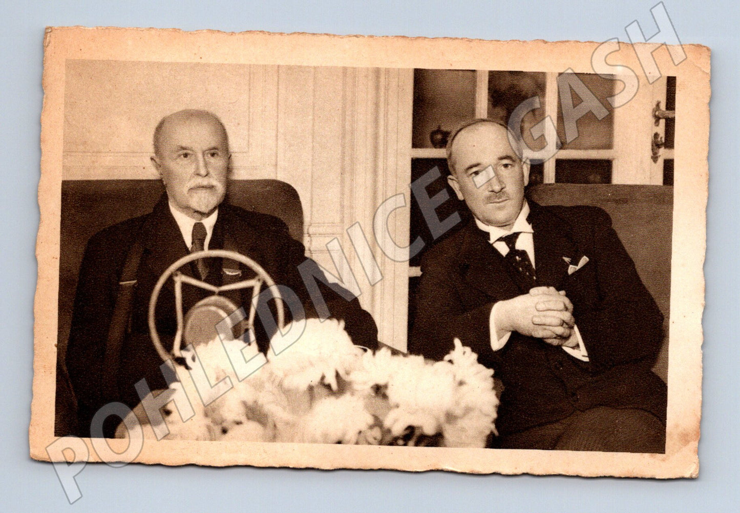 Pohlednice Masaryk a Beneš historická 1935 (M9272)