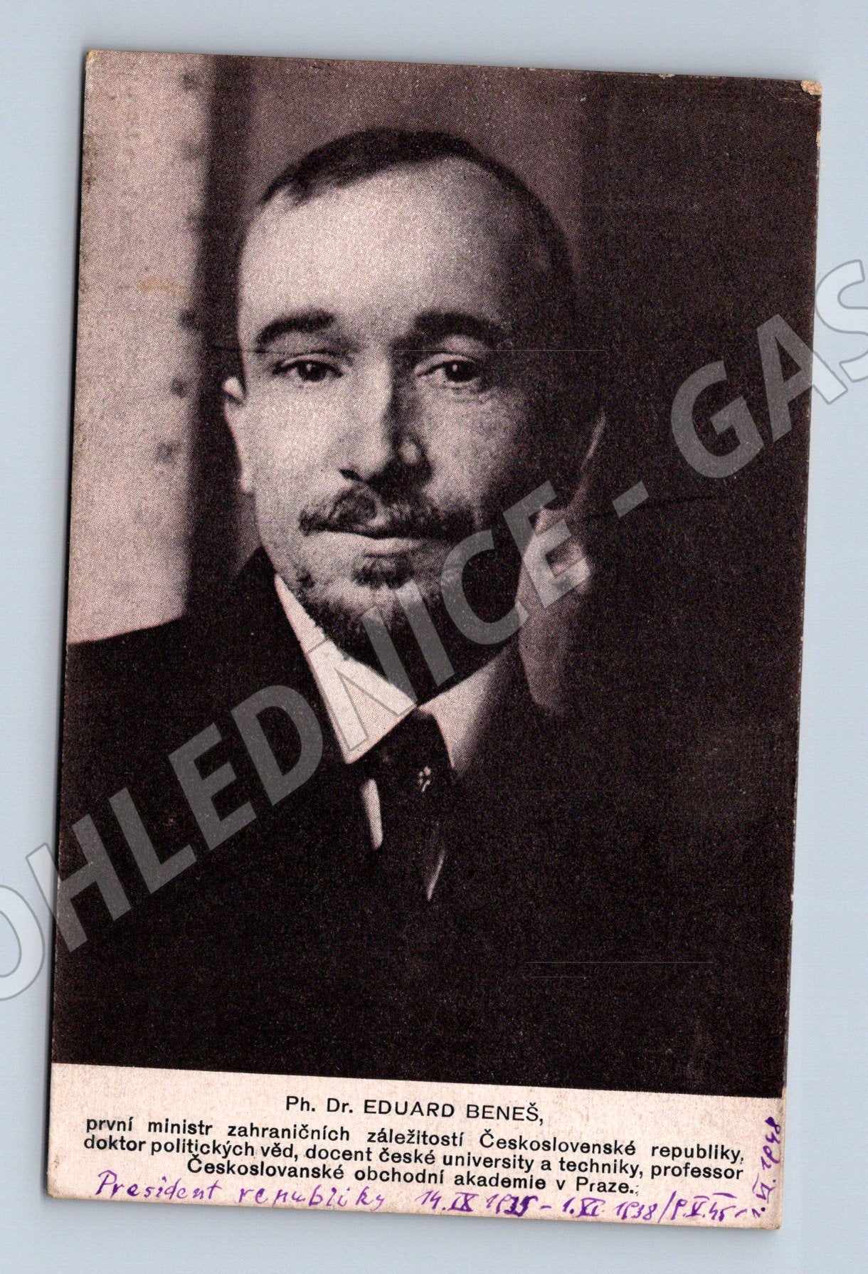 Postcard Edvard Beneš President original (M9274)