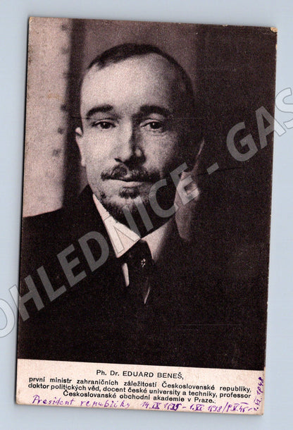 Postcard Edvard Beneš President original (M9274)
