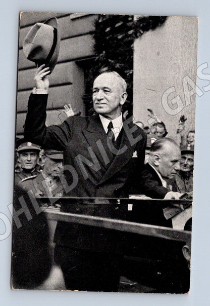 Postcard Edvard Beneš arrival in Prague 1945 (M9275)