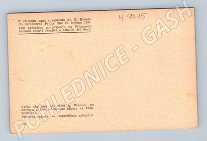 Postcard Edvard Beneš arrival in Prague 1945 (M9275)