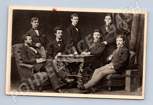 Pohlednice Masaryk Lipsko studenti 1874 (M9278)