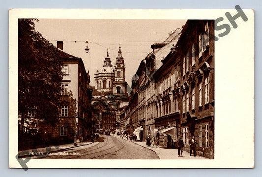 Pohlednice Praha Karmelitská ulice kostel sv. Mikuláše (M928)