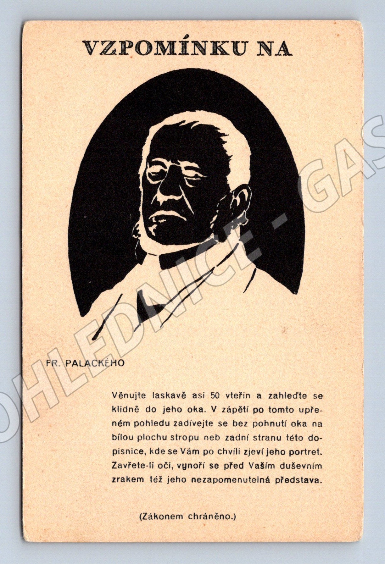 Postcard František Palacký memory original (M9299)