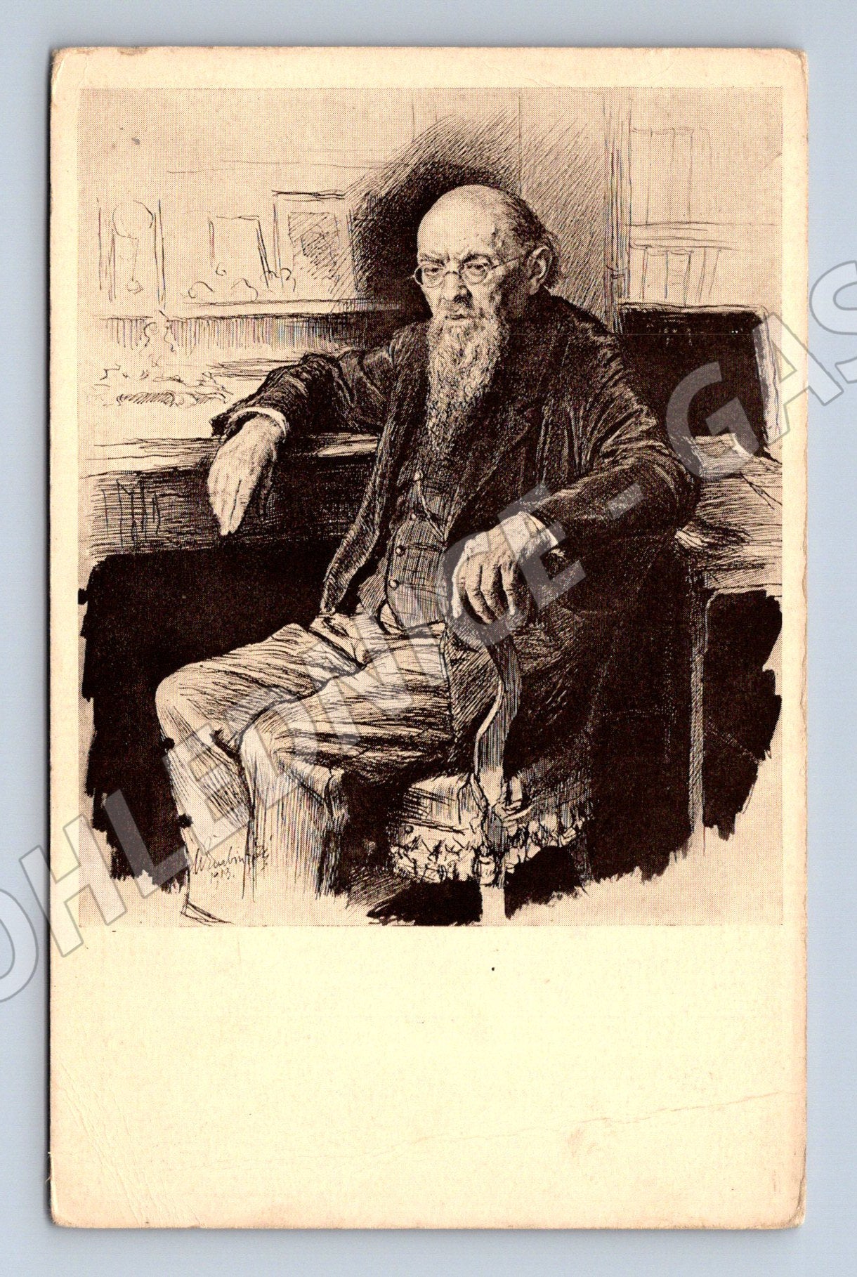 Pohlednice Karel Mattuš portrét Max Švabinský 1913 (M9309)