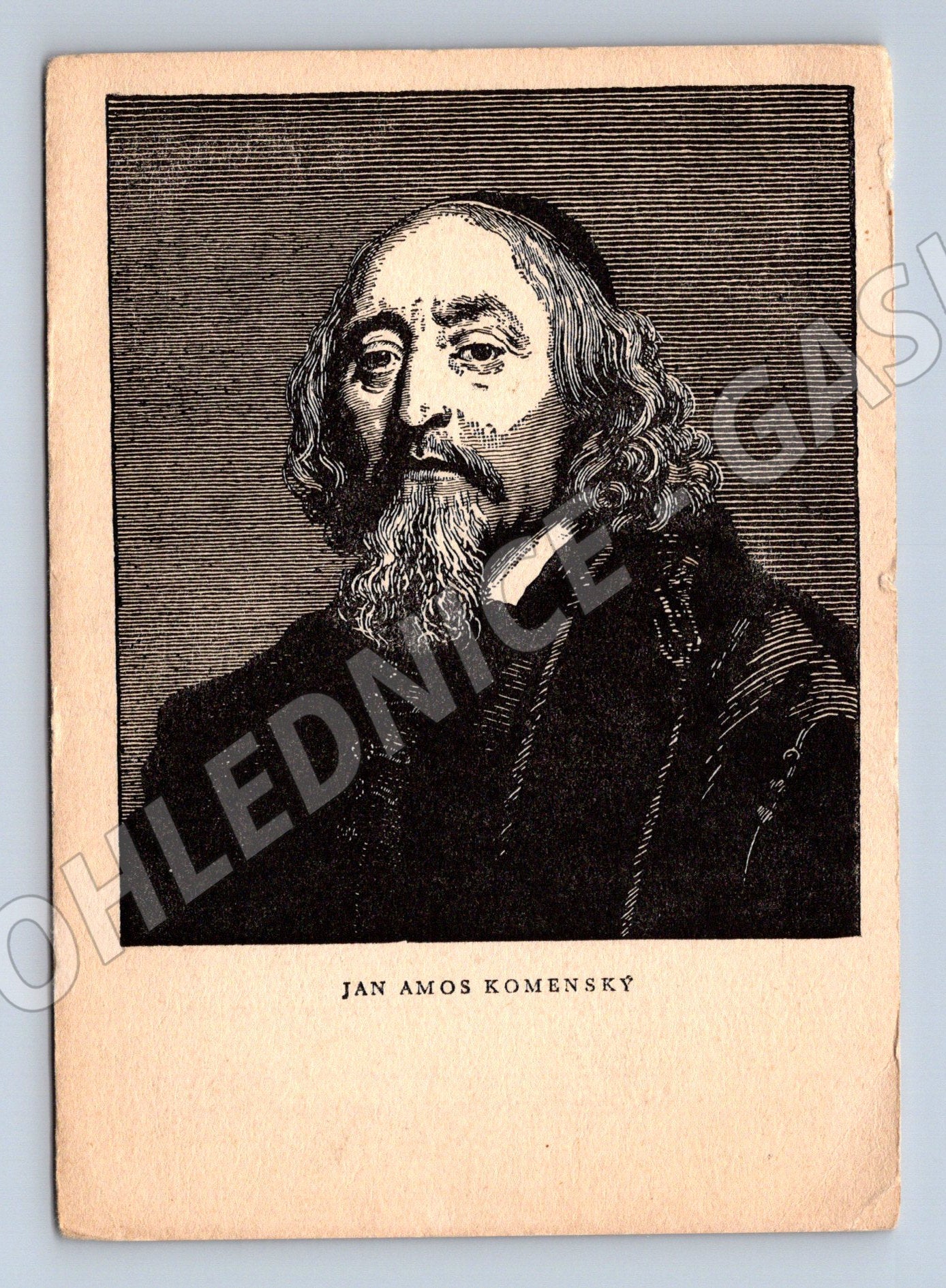 Postcard Jan Amos Comenius portrait and quotes (M9311)