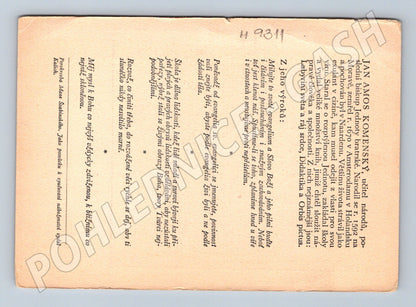 Postcard Jan Amos Comenius portrait and quotes (M9311)