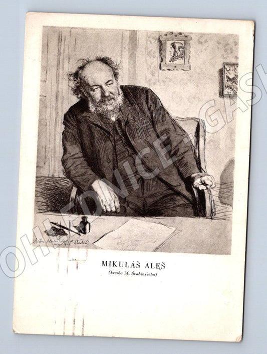 Pohlednice Mikoláš Aleš portrét 1966 (M9313)