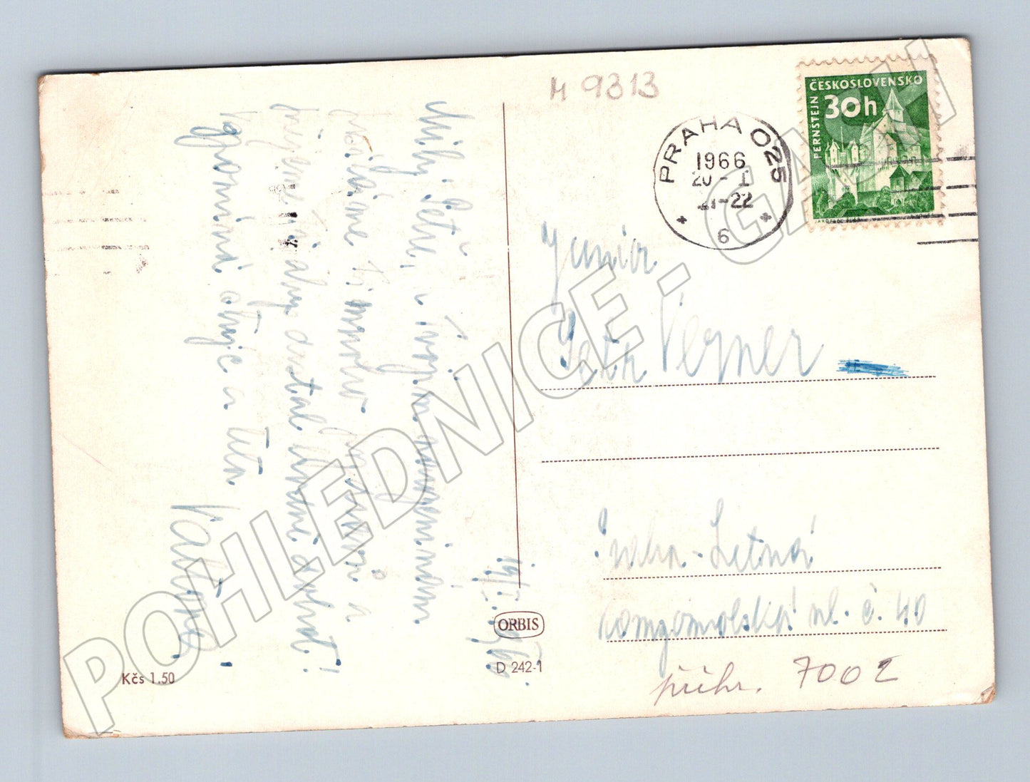 Pohlednice Mikoláš Aleš portrét 1966 (M9313)