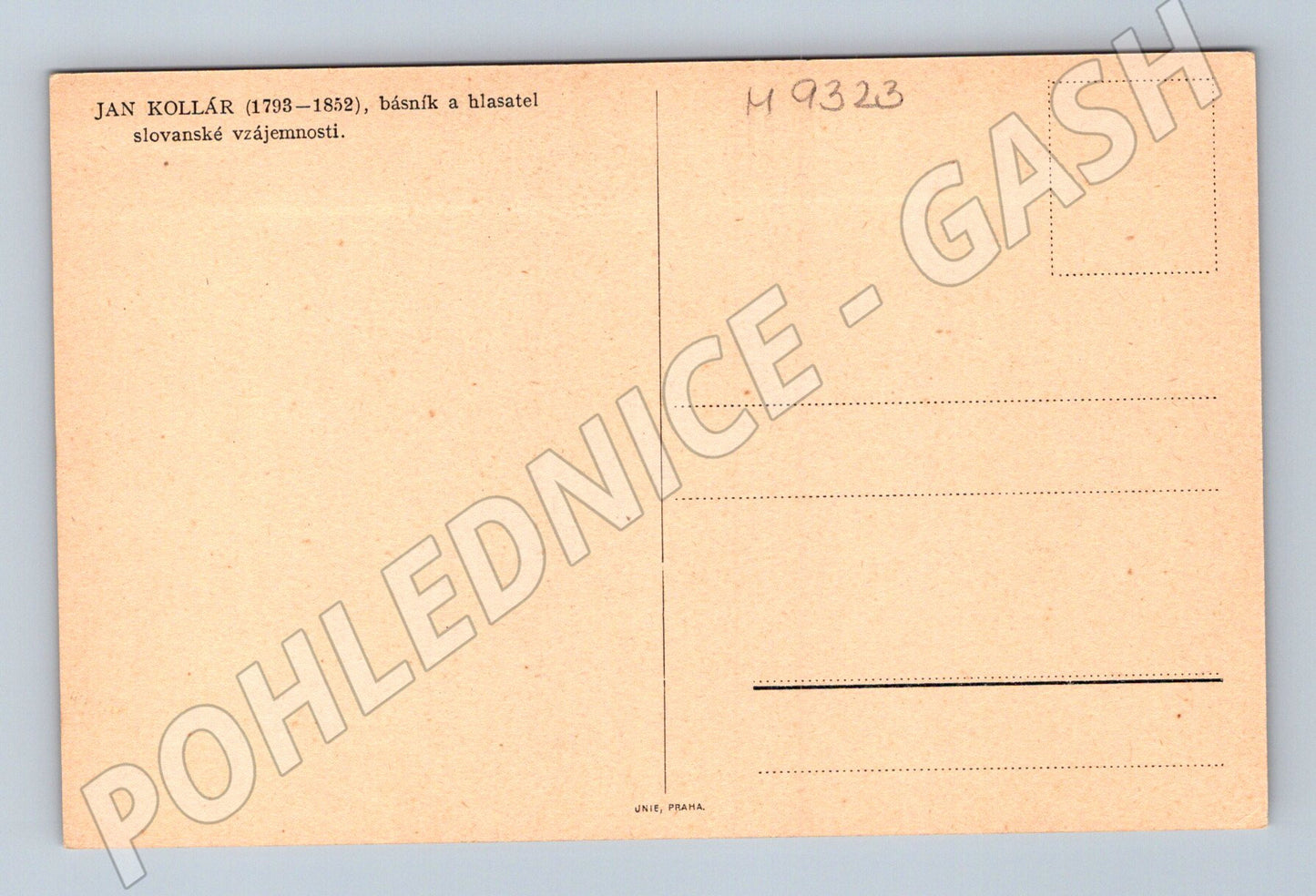 Pohlednice Jan Kollár básník slovanská vzájemnost (M9323)