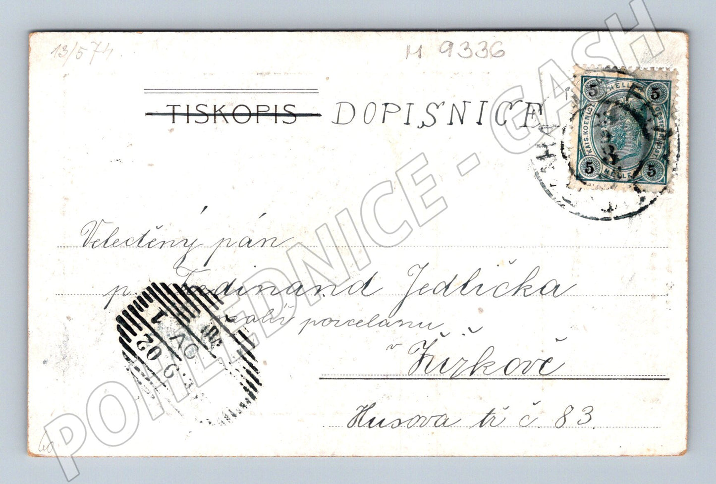 Postcard by Eliška Krásnohorská sent in 1904 (M9336)