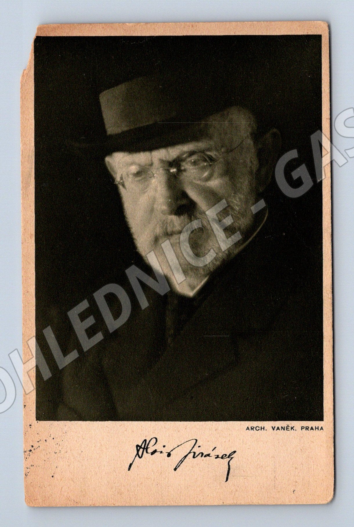 Pohlednice Alois Jirásek portrét 1931 prošlá (M9343)