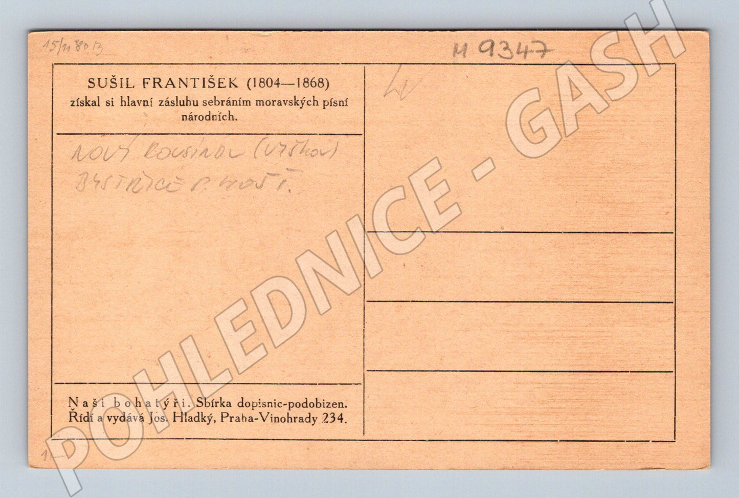 Postcard František Sušil Our Heroes (M9347)