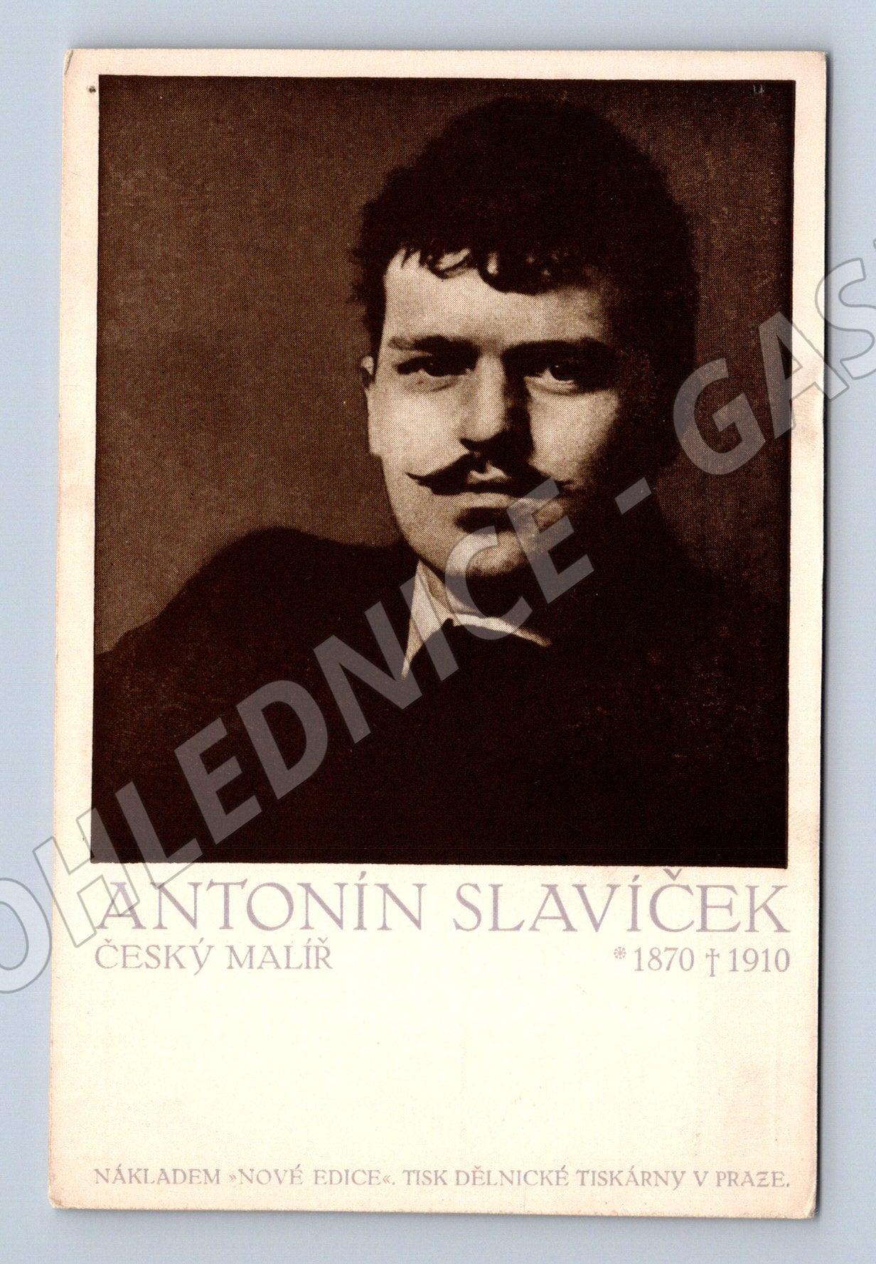 Postcard Antonín Slavíček painter portrait (M9355)