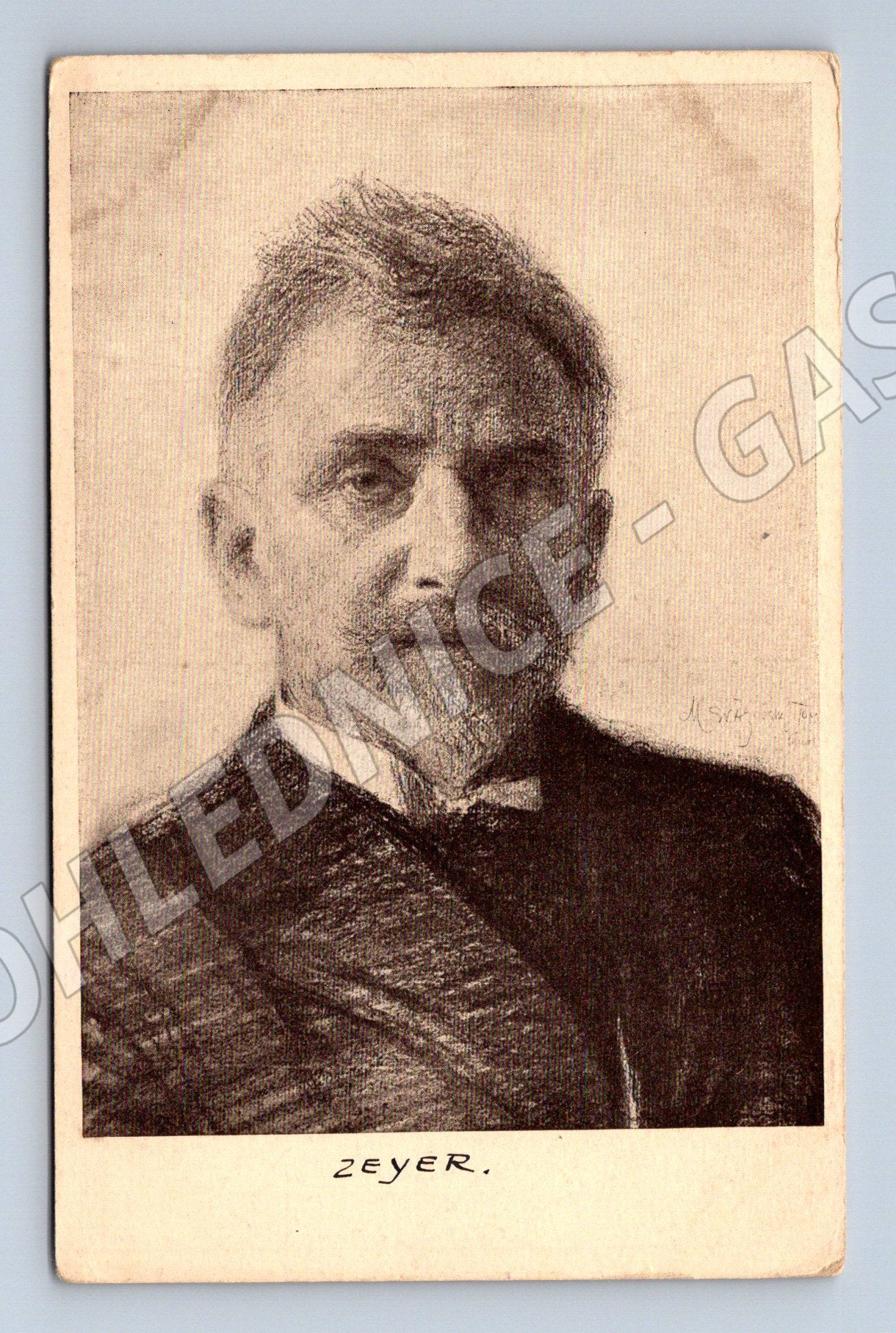 Postcard Julius Zeyer drawing Max Švabinský 1900 (M9356)