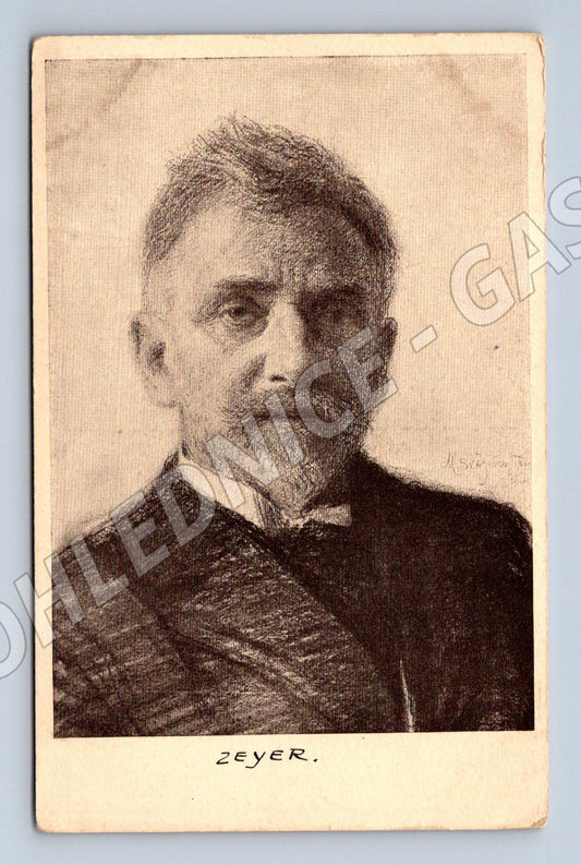 Pohlednice Julius Zeyer kresba Max Švabinský 1900 (M9356)