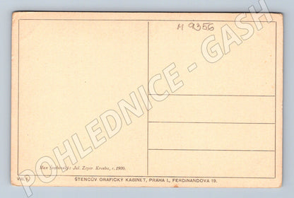 Postcard Julius Zeyer drawing Max Švabinský 1900 (M9356)