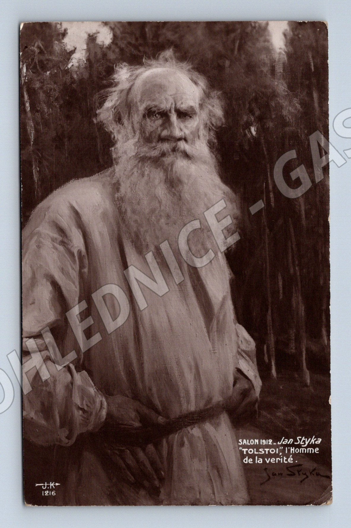 Pohlednice Jan Styka Tolstoj 1912 reprodukce (M9357)