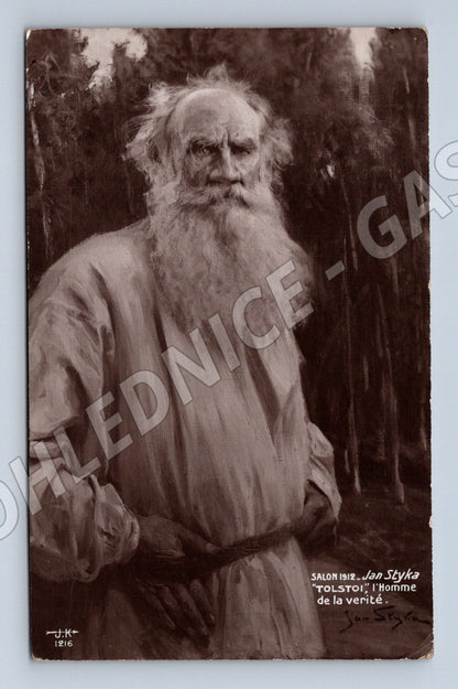Pohlednice Jan Styka Tolstoj 1912 reprodukce (M9357)