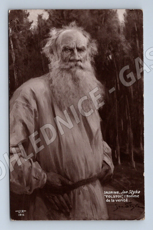 Pohlednice Jan Styka Tolstoj 1912 reprodukce (M9357)