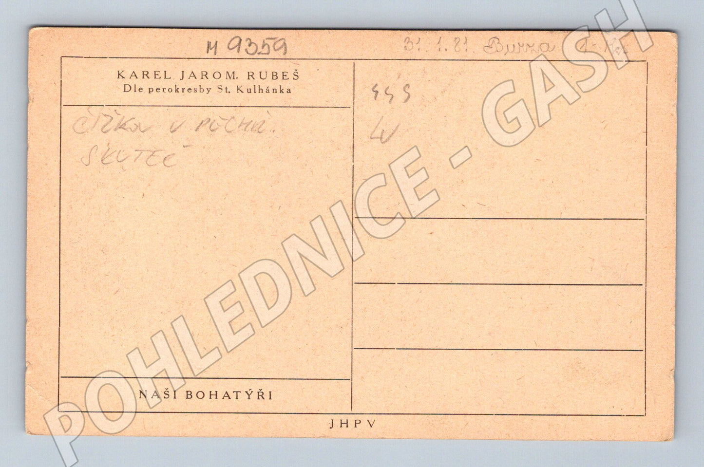 Postcard Karel Jaromír Rubeš Our Heroes (M9359)