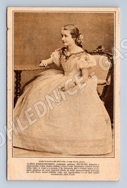 Postcard Eliška Krásnohorská, historical writer (M9360)