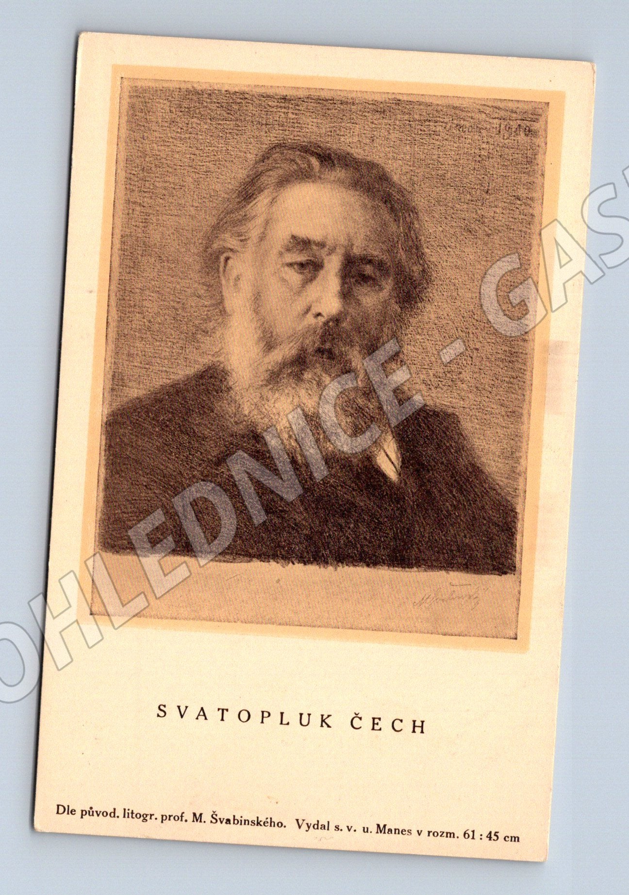 Postcard Svatopluk Čech portrait M Švabinský (M9366)