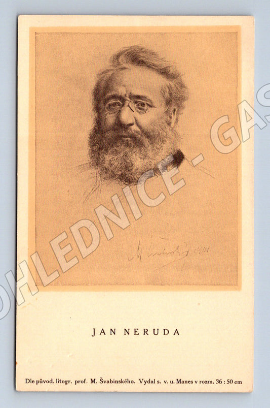 Pohlednice Jan Neruda kresba M Švabinský (M9377)