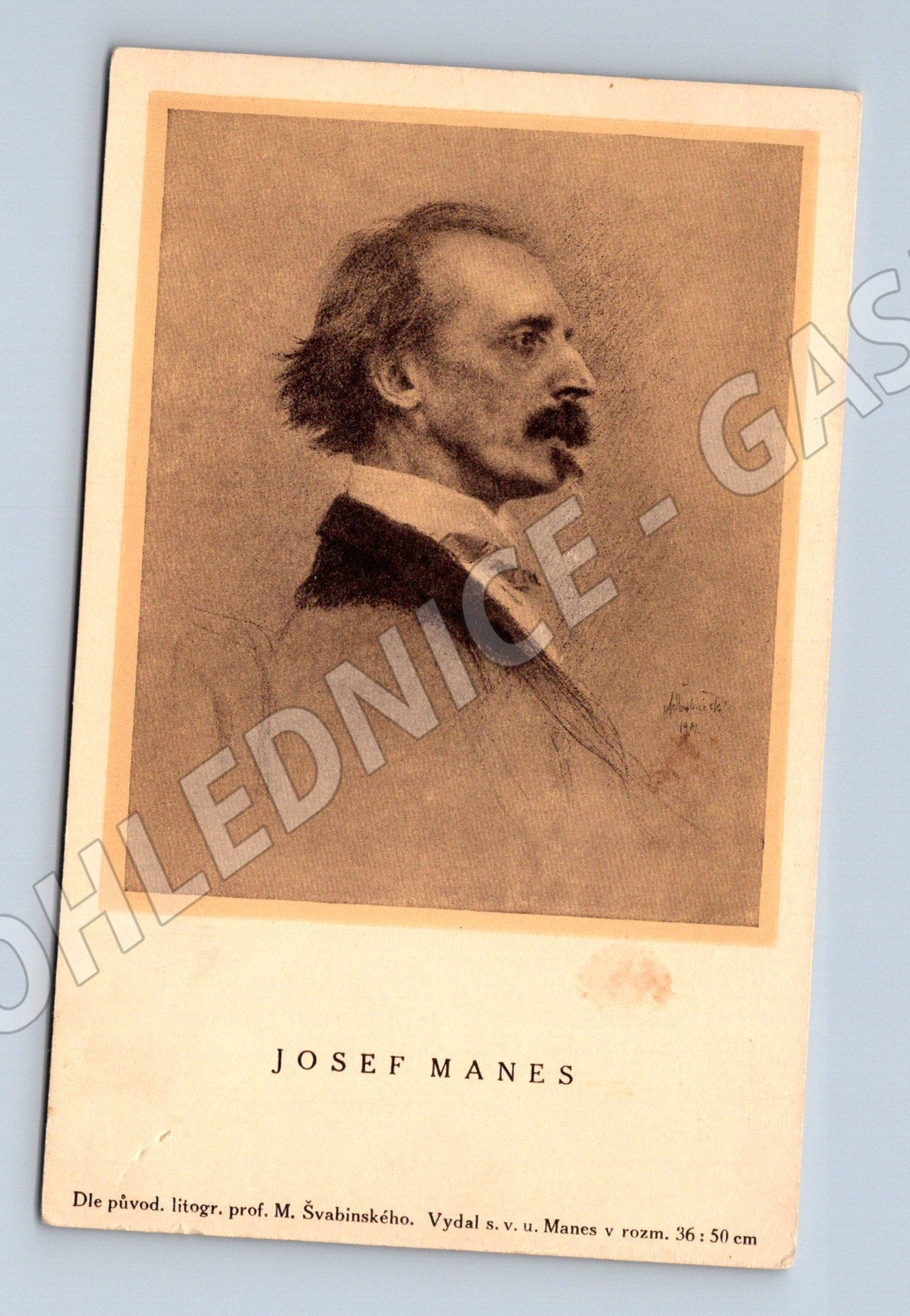 Pohlednice Josef Mánes portrét starší tisk (M9379)