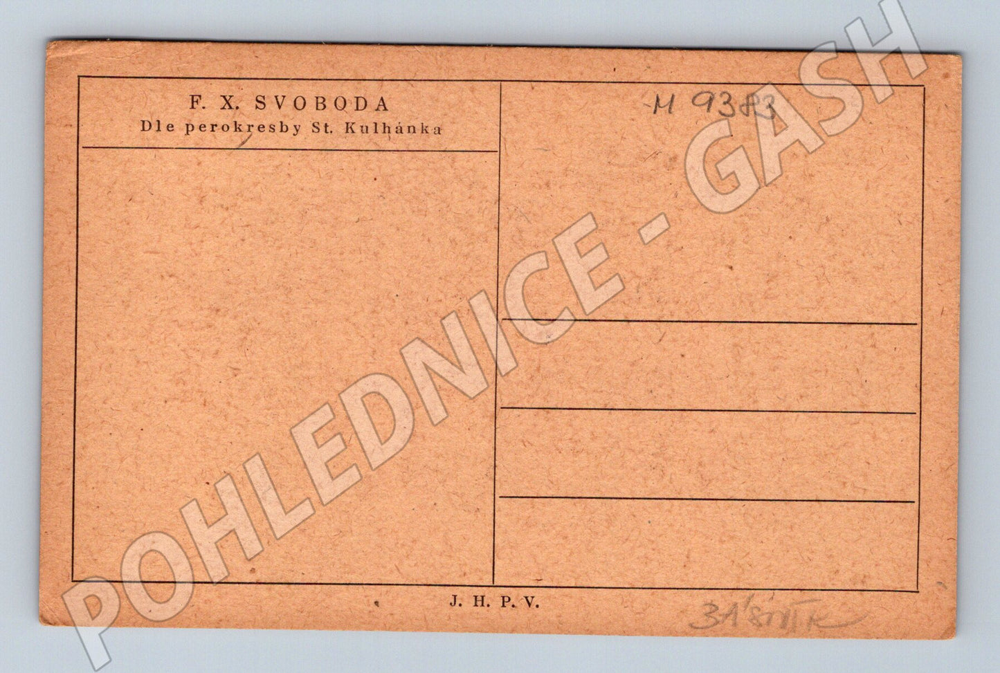 Pohlednice F X Svoboda portrét Kulhánek (M9383)