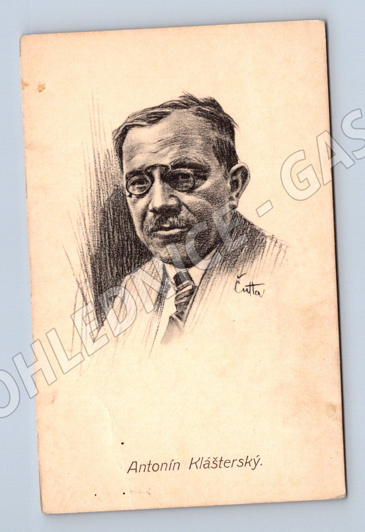 Postcard Antonín Klášterský Portrait of the Poet (M9385)