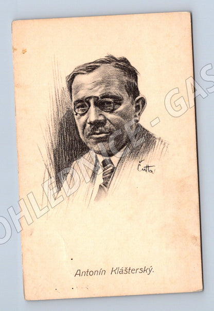 Postcard Antonín Klášterský Portrait of the Poet (M9385)