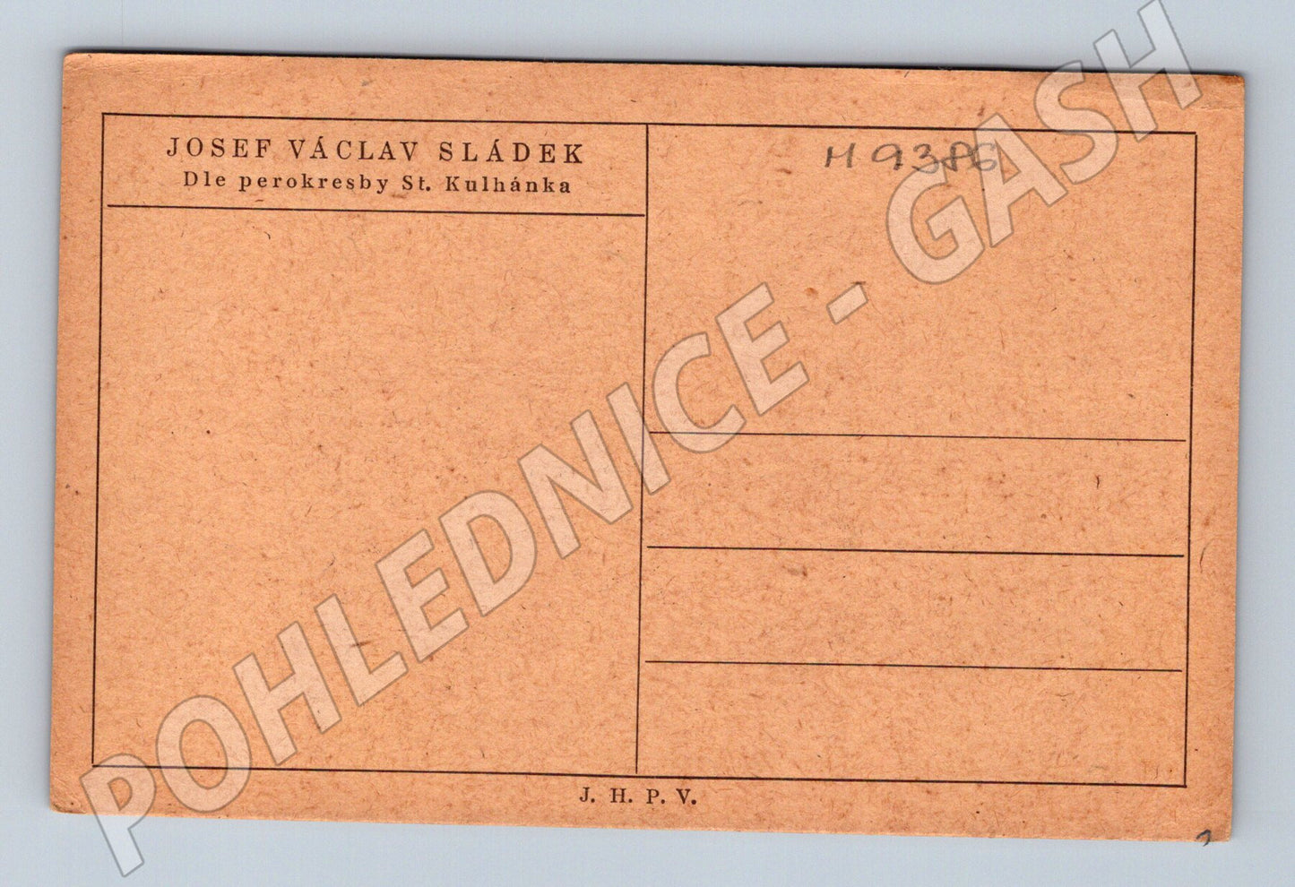 Pohlednice Josef Václav Sládek perokresba Kulhánek (M9386)
