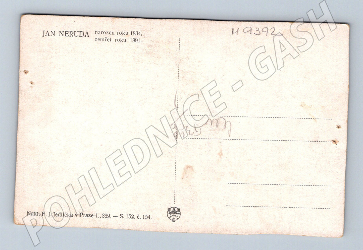 Postcard Jan Neruda portrait older collector's item (M9392)