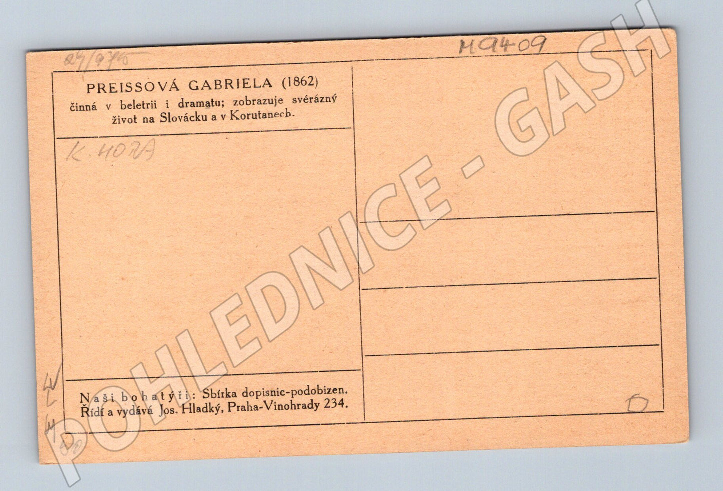 Pohlednice Gabriela Preissová Naši bohatýři (M9409)