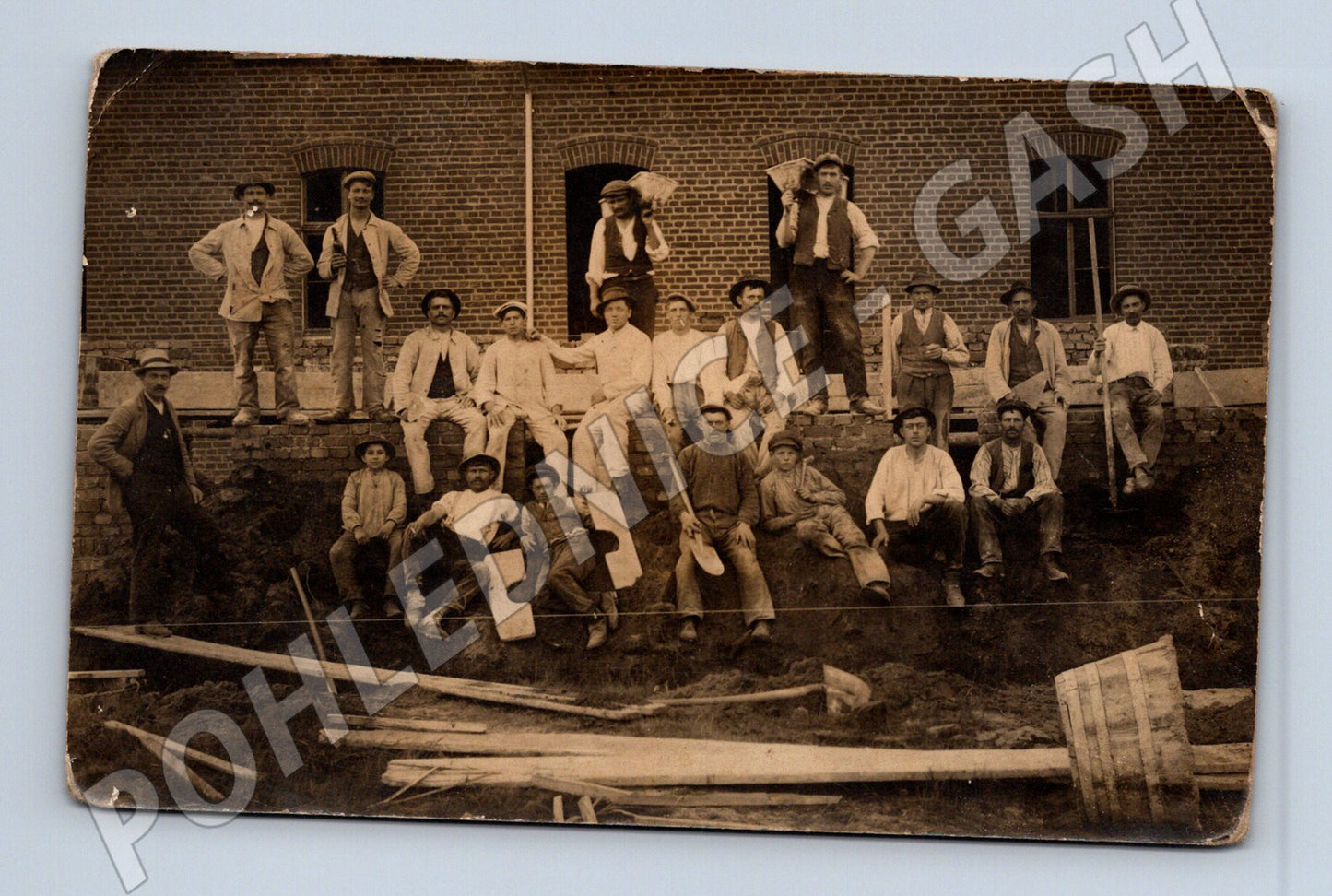 Pohlednice dělníci na stavbě 1911 Bottrop (M9442)