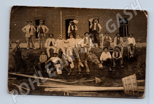 Pohlednice dělníci na stavbě 1911 Bottrop (M9442)