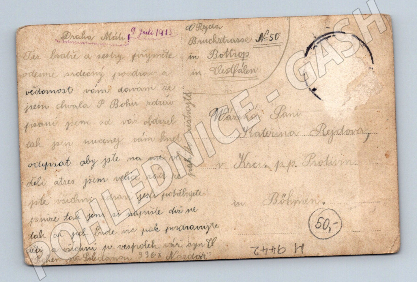 Pohlednice dělníci na stavbě 1911 Bottrop (M9442)