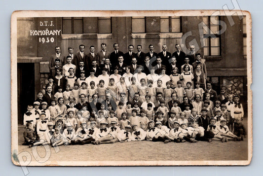 Pohlednice DTJ Komořany 1930 skupinové foto (M9452)