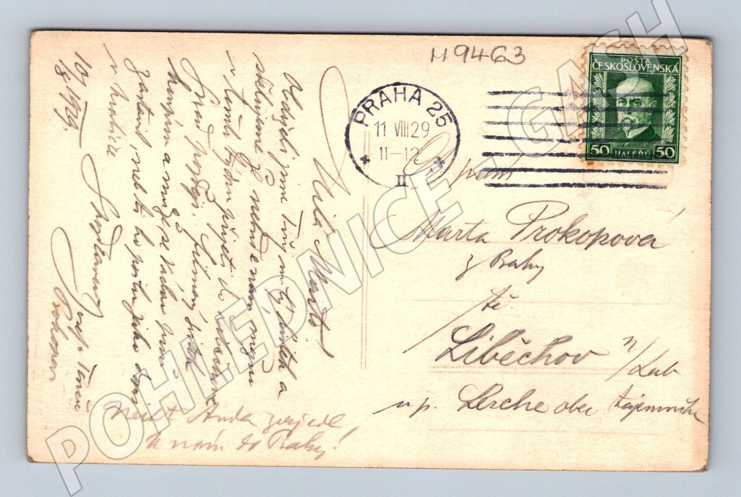 Pohlednice skupina v lese 1929 Modřanské udolí (M9463)