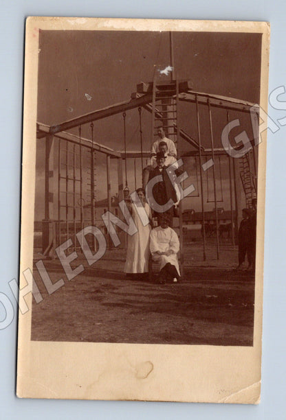 Postcard passenger on a ship sepia circa 1900 (M9477)