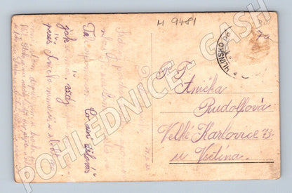 Postcard romantic couple Czechoslovakia small format (M9481)