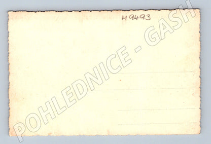 Postcard group at a table early 20th century (M9493)